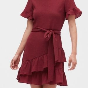 Maroon ruffle dress